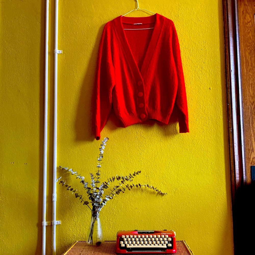 Vintage Vibrant Red Cardigan